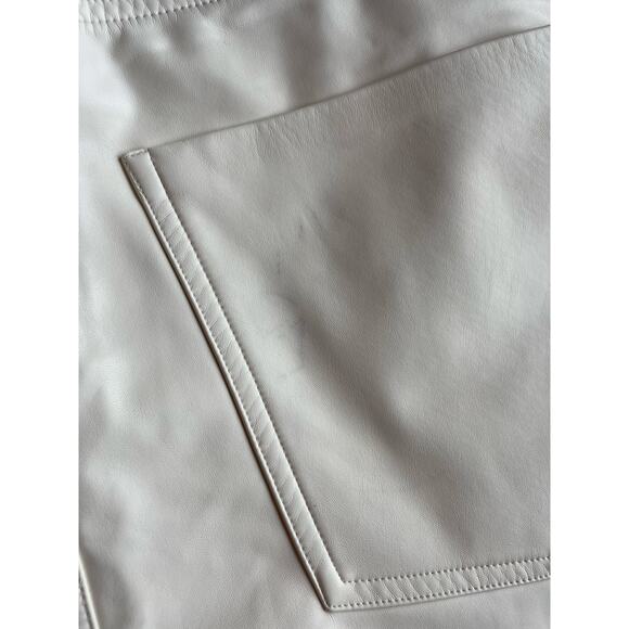7 for All Mankind Cream High Waist Slim Kick Flare Faux Leather Pant sz 33 NWOT - Picture 5 of 10